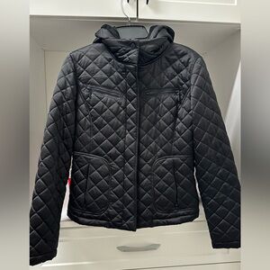 Calvin Klein Black Quilted Jacket with Pink Accents